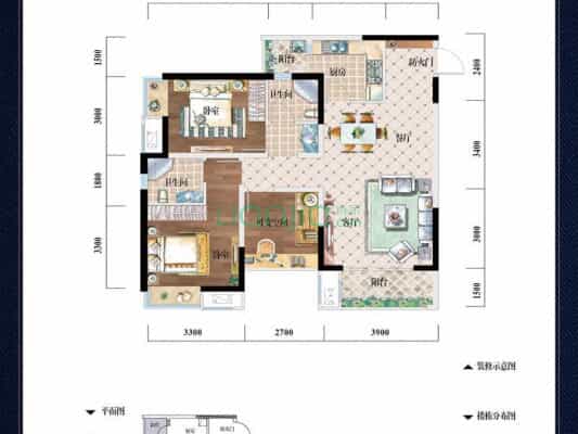 端头户型看两江+轻轨+财信渝中城