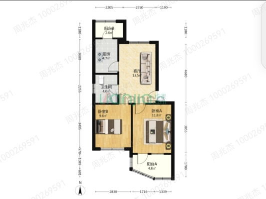 冠云路板楼社区 单位房公摊小 小区绿化高-户型图