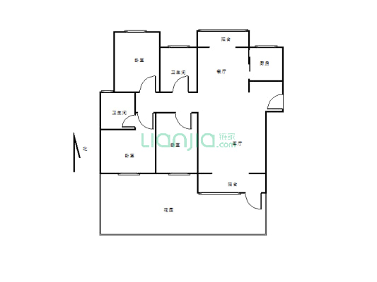 建业桂园，精装房，三室两厅一厨两卫，有证可按揭-户型图