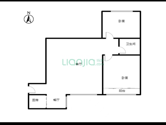 鼓楼2层的2居室  低总价出售-户型图