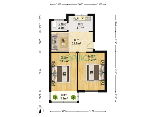 水香一村 2室1厅1卫 0平方