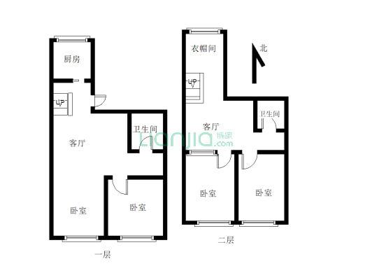 蓝山庭院6+7复试、总价低、四室双卫、高铁片-户型图