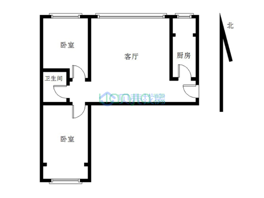 京中美居 2室2厅 南 北-户型图