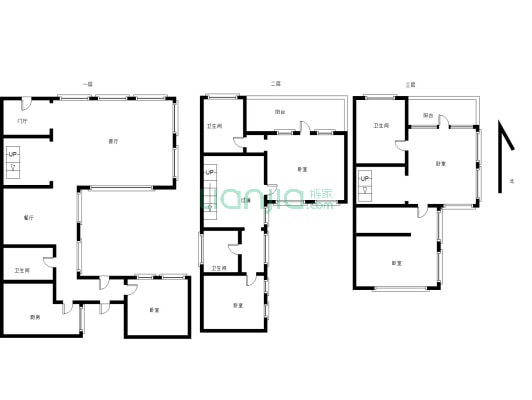 精品5居 西京都爱丁堡 类独栋别墅 3面是院子-户型图