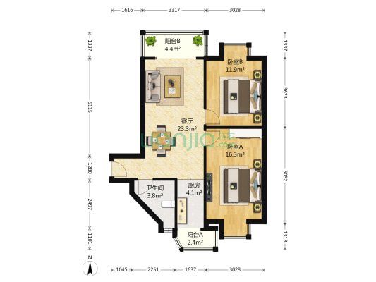雅南居 2室1厅1卫 78平方