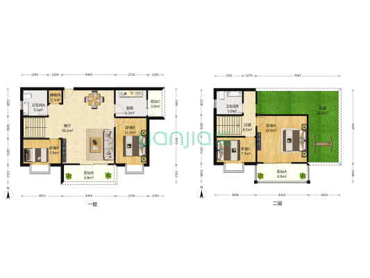 蓝谷领地 4室1厅2卫 166平方