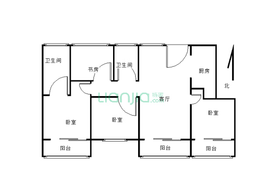 银基誉府毛坯4房，南北通透，入户花园电梯可直接入户-户型图