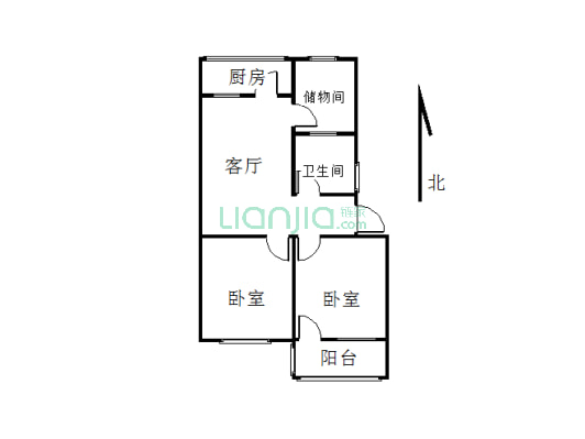 五彩小区 83.33平方 2房1厅 二楼 有证 可贷款-户型图