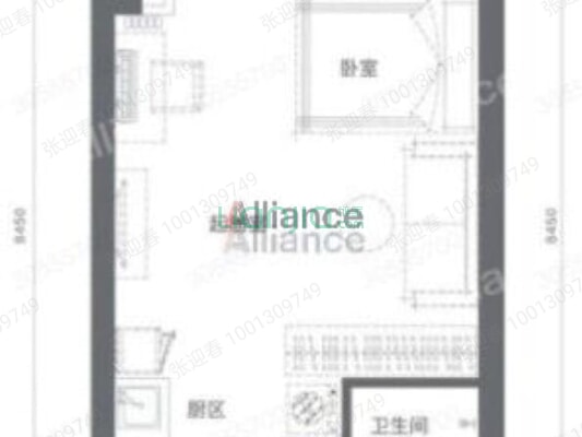 万科城际之光 1室1厅 南-户型图