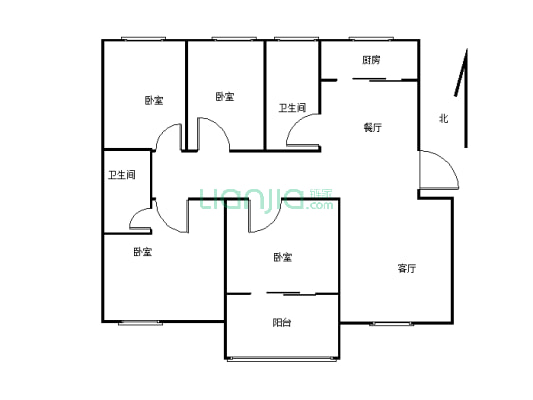 新出房源 康馨苑160平 大三室 精装修 拎包入住-户型图