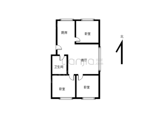 经典三居室  边户  过户中税  中间楼层-户型图