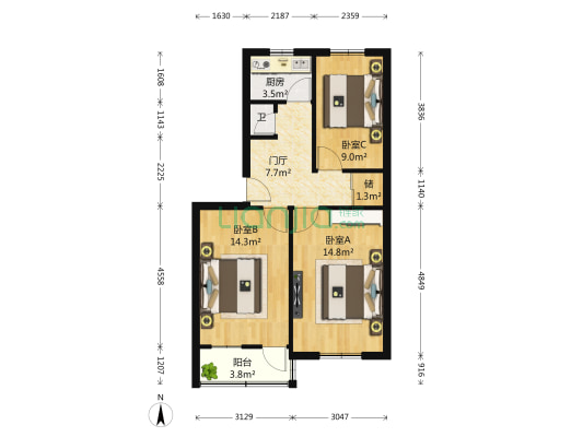 历山路144号 3室0厅1卫 76平方
