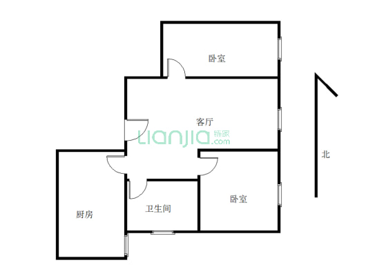 三贤新天地7楼89平电梯精装大两室带家具家电44.8万-户型图