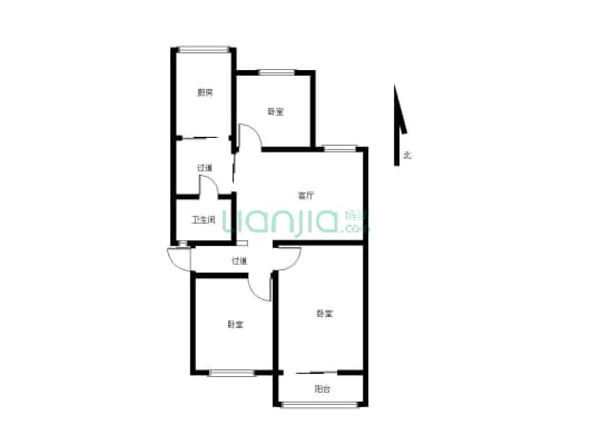 安厦小区精装修三室首付低支持贷款附带地下室-户型图
