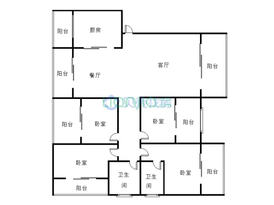 小区环境好，物业智能化管理，户型方正，实得面积大-户型图