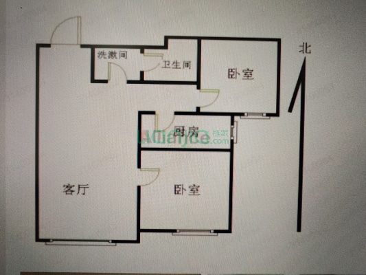 三利中和城二期B区 2室1厅 南-户型图