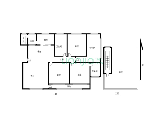 建业城三室两厅两卫，简单装修，采光好-户型图