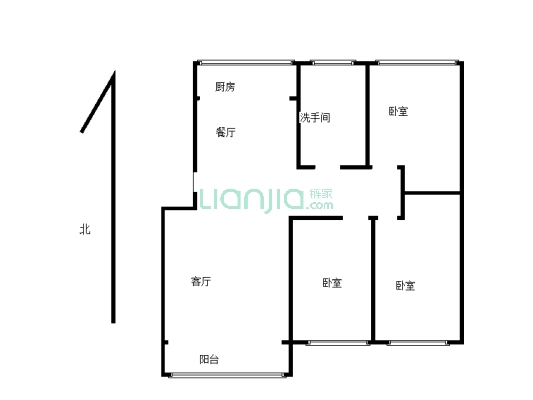 金梁小区三室两厅，一楼带院，房子干净，小区里停车方-户型图