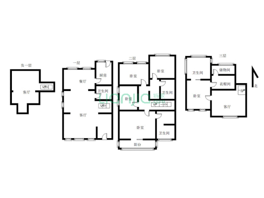 70年大产权，房证满二，次新房，通勤北京，交通方便。-户型图