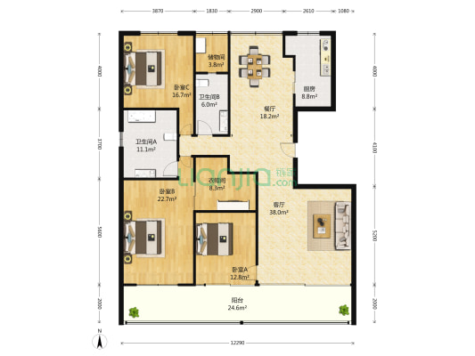 三湘七星府邸 3室2厅2卫 212平方