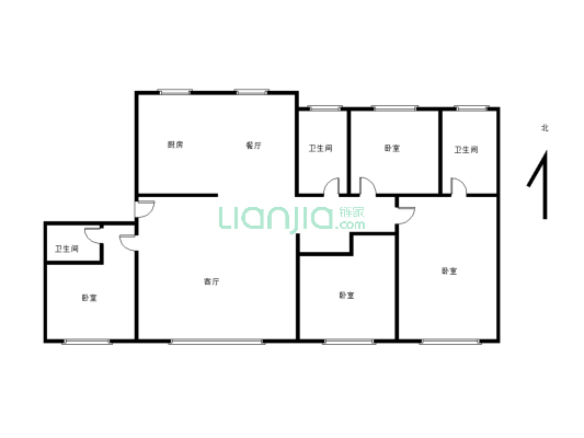 大平层 4室2卫 可以贷款 钥匙看房-户型图