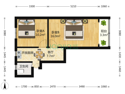 德州三村 2室0厅1卫 50平方