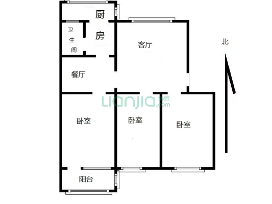 金正小区 3室2厅 南 北-户型图