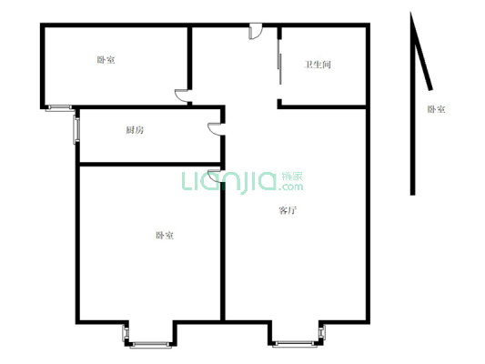 精装两室婚房  中间楼层  老本可贷款  拎包入住-户型图