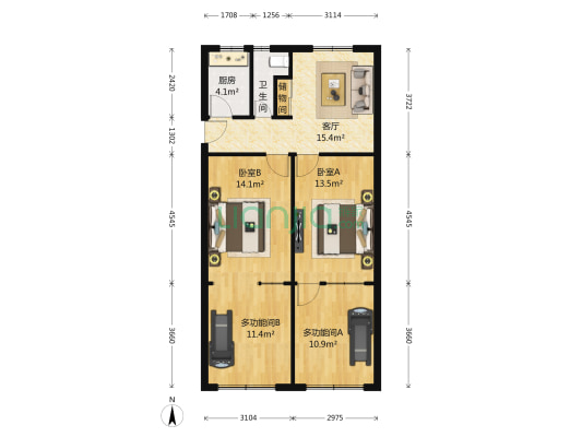 东明路47号院 4室1厅1卫 69平方