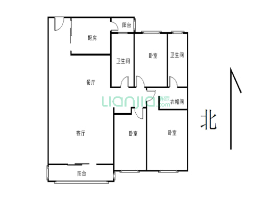 大三房，户型不错，楼层适中，采光好-户型图