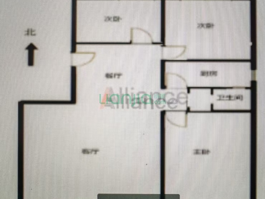 诚意出售三利中和城B区精装修洋房三居室-户型图