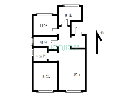 中天悦府禧园 电梯6楼 精装3室 带车位小棚-户型图