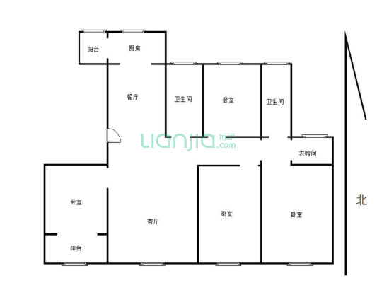 四个卧室，采光不错，楼层好，位置可以-户型图