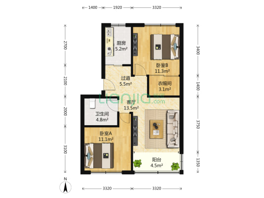 金高路220弄 2室1厅1卫 73平方