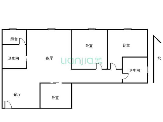 天台山公园房御府国际精装三室拎包入住-户型图