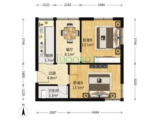 结好巷 2室1厅1卫 59平方