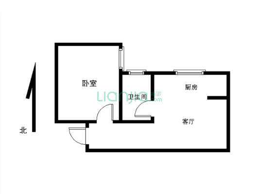 新景翡翠 1室1厅 28层 有证 暖气精装修 拎包入住-户型图