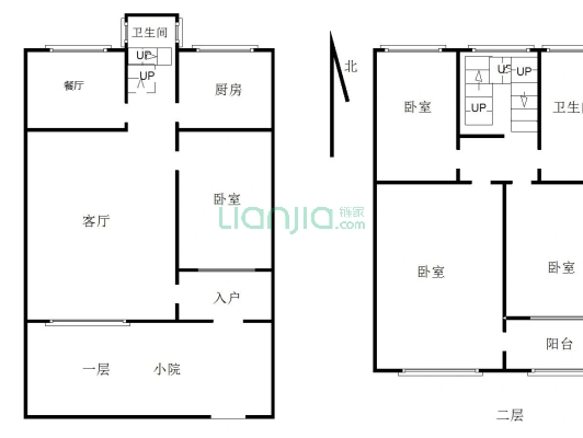 紫荆小区 4室2厅 南 北-户型图