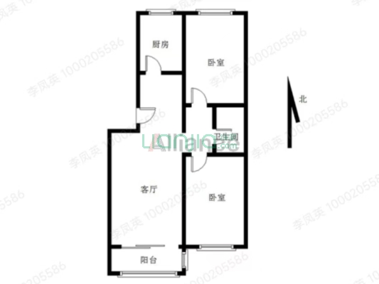 南北通透，中间楼层。业主急售。-户型图