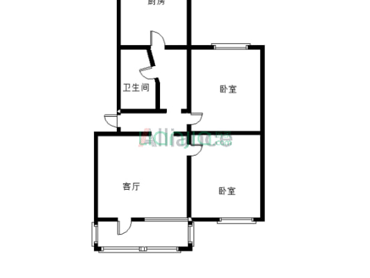永安小区 2室1厅 南 北-户型图