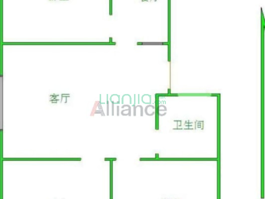 振兴里小区 3室2厅 南-户型图