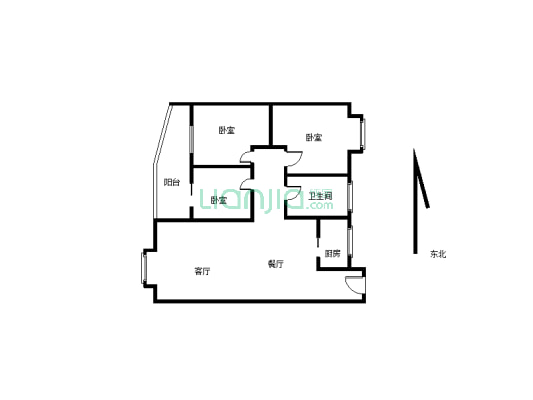 南 岸 东 区 标 准 三 室(电梯房), 诚 意 出 售-户型图