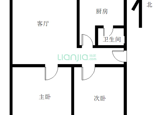 双塔成熟社区单位房中间楼层采光好拎包入住税费低-户型图