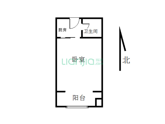 九龙广场精装41平公寓，南户，有证可分期有家具家电-户型图