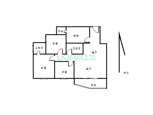 长江之滨清水三房双卫诚心出售，看房方便-户型图