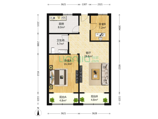 红卫小区 2室1厅1卫 99平方