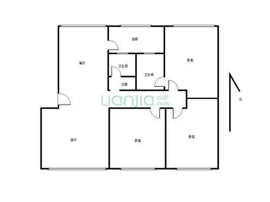 蜀秀公寓小区3室交通便利 小区环境干净舒适 适合居住-户型图