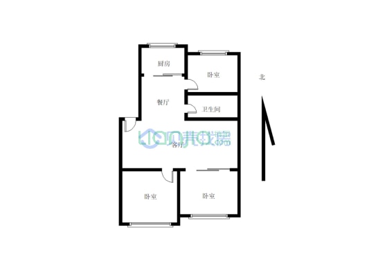 下洼子小区3-2-1-1 91.79m²  三室-户型图