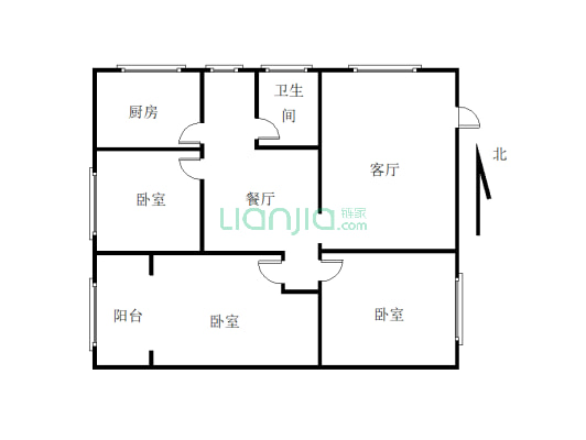 3室两厅 交通便利 小区环境干净舒适 适合居住-户型图