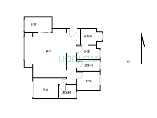 礼嘉品质楼盘  次新房 业主自住装修 拎包入住-户型图